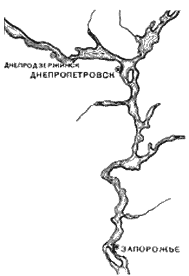 Водохранилища на днепре карта